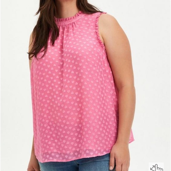 torrid Tops - Torrid Heart Clip Dot Mock Neck Tank